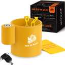 METOWARE 5th Wheel King Pin Lock with Warning Tag for 5th Wheel, RVs, Semi Trailers and Campers (Yellow)