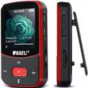 RUIZU 64GB Clip MP3 Player with Bluetooth 5.3, Portable Music Player with Voice Recorder for Sports Running, FM Radio, Pedometer, A-B Repeat, Audio Shuffle Playback, Support 128GB Micro SD Card, Red