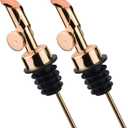 Pafusen 2 Pack Auto Flip Olive Oil Dispenser, Liquor Pour Spout, Oil Dispenser for Kitchen, Easily Turn Your Bottles into Dispensers for Liquor, Coffee Syrup or Oils, Weighted Pourer, Rose Gold