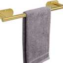TocTen Self Adhesive Bathroom Towel Bar, Stick Towel Rack for Bathroom, Rustproof Stainless Steel Bath Towel Holder No Damage, Easy to Install Drill Free Towel Rod for Bathroom (Brushed Gold, 16 Inch)