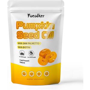 3 x Pumpkin Seed Oil with Saw Palmetto for Hair & Overall Health 3000mg Per Serving | Cold Pressed | Pure Virgin Oil | Essential Fatty Acids & Phytosterols | Non-GMO,300 Softgels