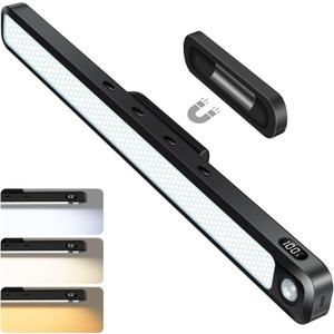 Ferswe 5W Motion Sensor Magnetic Light Bar, 2500mAh Rechargeable Under Cabinet Lighting with Battery Display, Eye-Friendly Mirror Lights, LED Light Bar for Cabinet, Closet, Bathroom and Desk