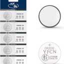 YFCN CR2032 Battery 3V Lithium Batteries 5 Count Pack CR2032 Batteries - CR 2032 Coin Cell Battery for AirTag, Key Fob, Remotes- 10 Years Shelf Life