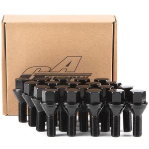 GAsupply 12X1.25 OEM Lug Bolts, Fit for 2015-2022 Jeep Renegade, 2018-2022 Compass, 2014-2022 Cherokee, 20pcs 28mm Shank One-Piece Factory Style Black Wheel Lug Bolt, 19mm Hex Stock Stud, Cone Seat
