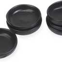 roro Handmade Small Ceramic Sauce | Butter Bowls, Round Shape, 3-Inch Diameter, Semi-Matte Black Finish, Set of 6
