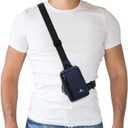 Peicees Small Crossbody Bag for Men Women Mini Sling Bag Travel Running Phone Daypack Cross Body Shoulder Bags with Keyholder (Dark Blue)