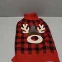KYEESE Dog Christmas Sweater with Reindeer Pattern, Cozy Holiday Outfit, Red Buffalo Plaid Knitwear, Turtleneck Dog Sweater for Medium Dogs with Leash Hole, Soft Warm Pet Clothes, XX-Large (2XL (35-60lbs))