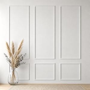 3 Sets Framed Premade Peel and Stick Wall Molding Kit – Pre-Cut Wainscoting Panels Set, Self-Adhesive Installation for Living Room, Bedroom Accent Wall Decor（54 * 24IN-24 * 24IN）