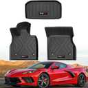 for 2020-2025 Chevy Corvette C8 Accessories Floor Mats and Front Cargo Mats Liner Full Set TPE All Weather Protection (Floor Mats+Front Cargo Mat)
