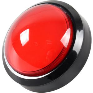 Arcade Buttons EG STARTS 100mm Big Dome Convex Type LED Lit Illuminated Push Button for Arcade Machine Video Games Parts & Red DC 12V