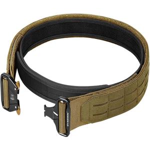 FAIRWIN Tactical Balttle Molle Rigger Belt with Quick Release Buckle - 2 Inch Heavy Duty Carry Combat Belts for Men (L(Waist 35"-40"), Brown)