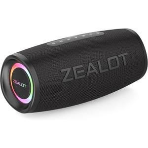 ZEALOT IPX7 Waterproof Bluetooth Speaker 50W: 20H Playtime, BassUp Tech, Wireless Stereo Sound for Poolside, Camping Movie Night, RV Trips - Perfect for Outdoor Enthusiasts, Birthday Gifts
