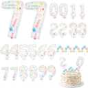 Gejoy 36 Pack 5 Inch Mini Number Balloons, Macarons Mini Balloon Numbers on Stick Cake Toppers for Birthday, Party, Anniversary, Baby Shower Decoration Easy to Inflate Adds Festive to Cake Parties