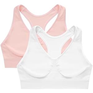 Hanes Women's Seamless Racerback Bra, Pullover Full-Coverage Bralette, 2-Pack, Size Large