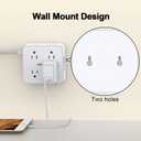 Surge Protector Power Strip - CHCORE 5Ft Braided Extension Cord with 8 Outlets with 4 USB (2 USB C) Charging Ports, Flat Plug Multi Plug Outlet Extender Charging Station for Home Office, ETL, White