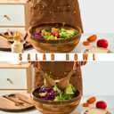 JOYMAY Salad Bowls Wood Salad Bowl Set with Lid 11.8 Inch Large Wooden Bowls Set Acacia Wood Serving-Bowl with Serving Utensils Bowl for Kitchen, Dining, Party