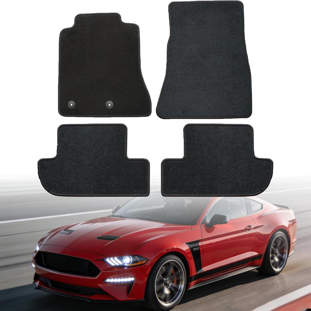 GXARTS Waterproof Car Floor Mats Carpet Full Set Fit for Ford Mustang 2020 2021 2022 2023 2024 2025 | All-Weather Protect, Anti Sliding Backing
