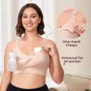Momcozy Pumping Bra Hands Free, All-in-One Nursing Bras for Breastfeeding & Pumping, Fixed Padding for Enhanced Shape (L)