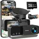 4K+4K Dash Cam Front and Rear, Free 128GB Card Included, 5.8GHz WiFi-20MB/s Fast Download, Dash Camera for Cars with Accurate GPS, G-Sensor, WDR Night Vision, 3.39" IPS Screen, 24H Parking Mode