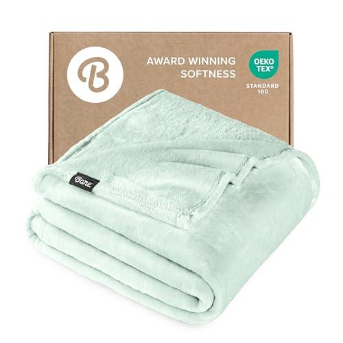 Bare Home Fleece Blanket - Throw/Travel - Ultra-Soft Lightweight for Bed, Sofa, and Couch - Luxury Microplush - Cozy Warm Blanket (Throw/Travel, Spring Mint)