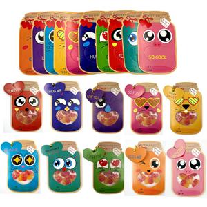 Valentine's Day Cards Mason Jar Valentines Gift Card 50 Pack(candy not included)