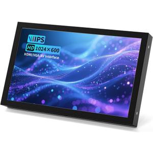 Mini Monitor 7 Inch Screen HDMI, VGA, AV, BNC, 1024  600 Small IPS Screen with Built-in Speakers, 178 Viewing Angle LCD Portable Monitor for PC/TV/DVD/CVBS (7 inch - Non Touch)