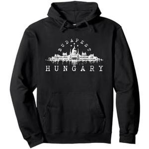 Budapest Hungary Skyline Souvenir Vintage Pullover Hoodie M