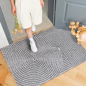 Bilimili Door Mat Indoor Outdoor Front Door Entrance, Water, Stain and Dirt Resisitant Doormat, Low-Pile Non-Slip Sturdy Welcome Mats, 24"×35", Grey (Spiral Pattern)
