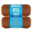 2 Roll Golden Brown Brazilian Wool Hair Yarn for Senegalese Twist Box Braids Faux Locs Jumbo Braids African Hair Braiding Twist Wraps Synthetic Hair Extensions 70G/Roll(Golden Brown#)