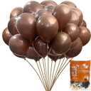 Jonhamwelbor Brown Balloons 12 inch 100 Pack Dark Brown Chocolate Brown Matte Latex Helium Balloons for Birthday Wedding Baby Shower Neutral Party Decorations