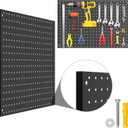 Peg Board, 2 Pack Metal Pegboard Panels Black Pegboards Wall Organizer with Frame Large Heavy Duty Peg Board with Hooks for Walls Home,Garage Tool Storage,Office Organization,Kitchen 2416