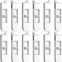 12 Pieces Window Latch Replacement Snap in Window Locks Vinyl Spring Loaded Parts and Hardware White Plastic Sliding Latch for Home Accessories