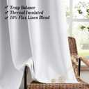 Jubilantex Linen Coating Full Blackout Curtains Pure White Thermal Insulated Rustic Textured Window Curtains 84" Long for Bedroom Living Room,Grommet Top 54"x84" 2 Panels