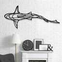 GDSPD 43 x 18'' Large Metal Shark Wall Decor, Minimalist Line Wall Decor,Metal Wall Art Shark Decor,Fish Neutral Home Decor,Wall Decorations for Living Room Bedroom Bathroom Office