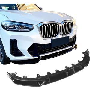 Front Lip Compatible with BMW 2022-2024 X3 G01 X4 G02 IX3 20d 30i 30d M40i M40d, ABS Gloss Black Bumper Air Splitter, Front Bumper Lip Spoiler Protector