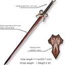 43.7" Dragon Hilt Sword, Red Blade, Wall Plaque, Display
