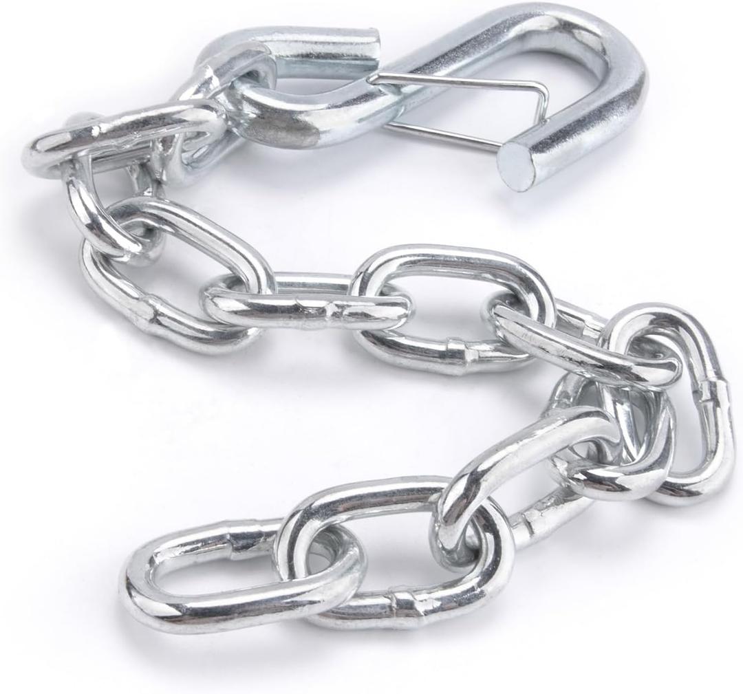 15-Inch Towing Safety Chain - Tie Down Trailer Safety Chains with Hooks Boat Safety Kit