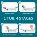 The First Years 4-in-1 Reclining Baby Bathtub Grows-with-Baby Adjustable Bath Seat Multi-Position Backrest for Newborn, Infant & Toddler Use Ages 024 Months