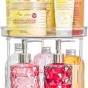 Roninkier Lazy-Susan 2 Tier Clear Turntable - 9.25" Spice Cabinet Organizer - Plastic Makeup Organizer Lazy Susan for Bathroom Countertop