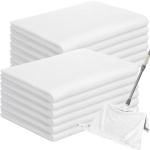 Hahafelt 12 Pcs Extra Large Microfiber Cleaning Cloths Bulk 30" x 20" Washable Reusable Microfiber Rags Absorbent Cleaning Towels for Floor Glass Window Car Kitchen Bathroom House(White)