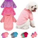3 Pack Dog Sweater, Dog Sweaters for Small Dogs, Warm Soft Pet Clothes for Puppy, Cat, Dogs Girl or Boy, Dog Shirt for Winter Christmas (Pink+Purple+Hot Pink, XX-Small)