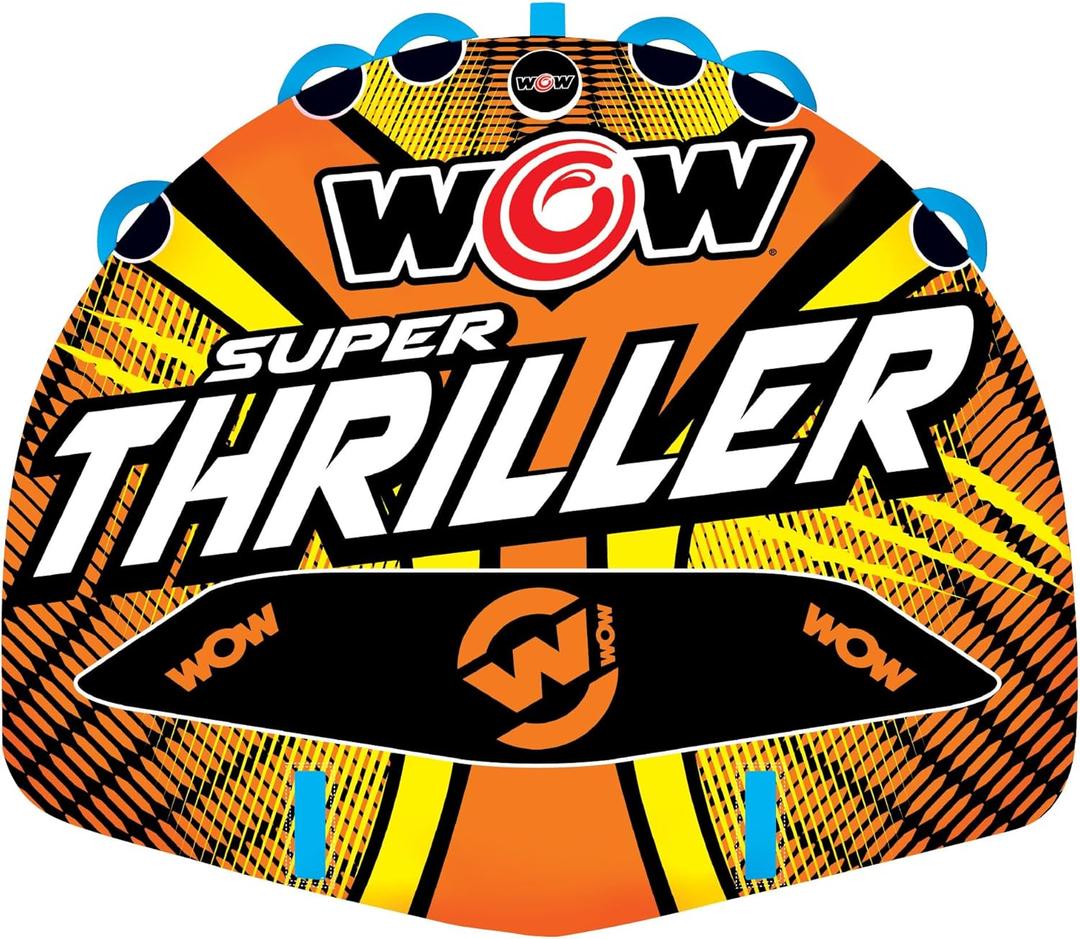 WOW Sports Thriller Towable Deck Tube for Boating Adults, Tubing Boat Inflatable for Water Sports (3 person)