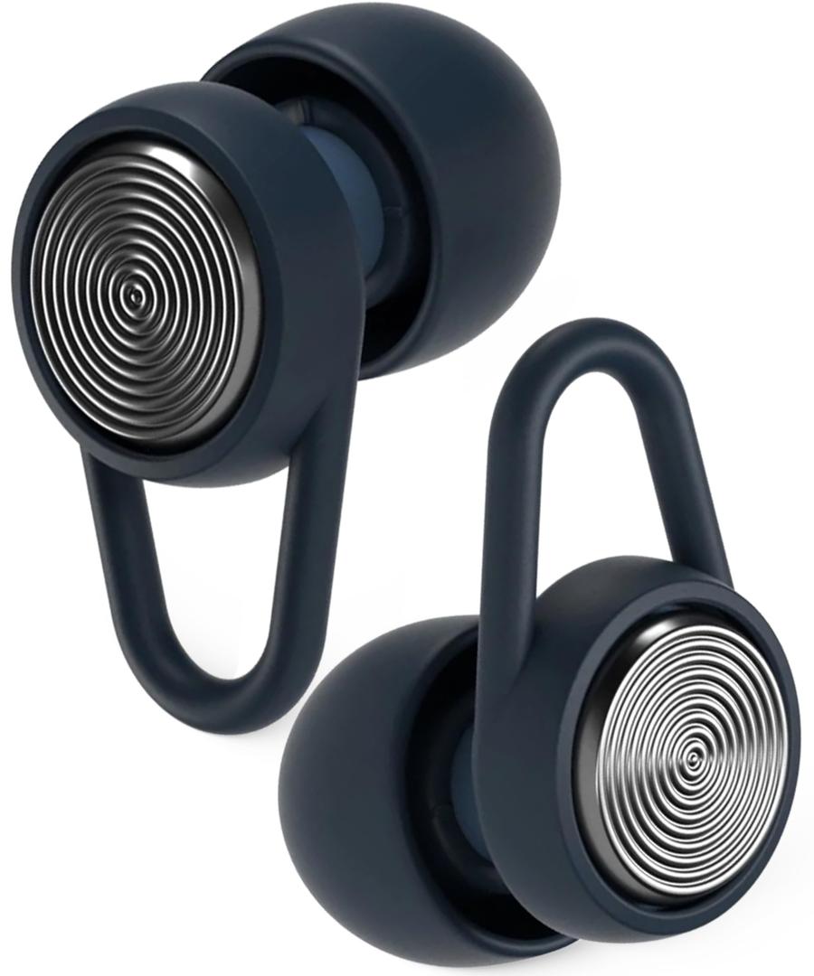 Hears Plus Ear Plugs for Noise Reduction - Patented Reusable Concert Earplugs, 25dB SNR Sound Reduction, Hypoallergenic for Musicians, Motorcycle and Sleeping with 4 Tip Size