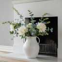 Nordic Minimalist 12 Inch Tall White Ceramic Vase, Modern Flower Vase for Dried Pampas Grass and Fresh Bouquets, Elegant Tabletop Centerpiece for Living Room, Shelf, or Entryway Decor