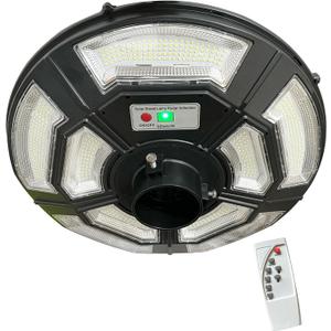 4000W Outdoor Street Light Head, Solar Powered, IP65 Waterproof, 350000LM 750 LEDs, Dusk to Dawn, Timer, Landscape Path Lamps, Post lamp with Remote for Lawn Pathway Driveway Yard