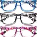CCVOO Reading Glasses for Women/Men, Eyeglasses, Blue Light Readers for Women/Men, Computer Eye Glasses, Cheaters (B2 Mix), Magnification Strength: 0.5 x