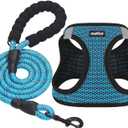 Dog Harness Step-in Breathable Puppy Cat Dog Vest Harnesses for Small Medium Dogs (Large (Chest 17''-20'', Weight 14-19 lb), Blue)