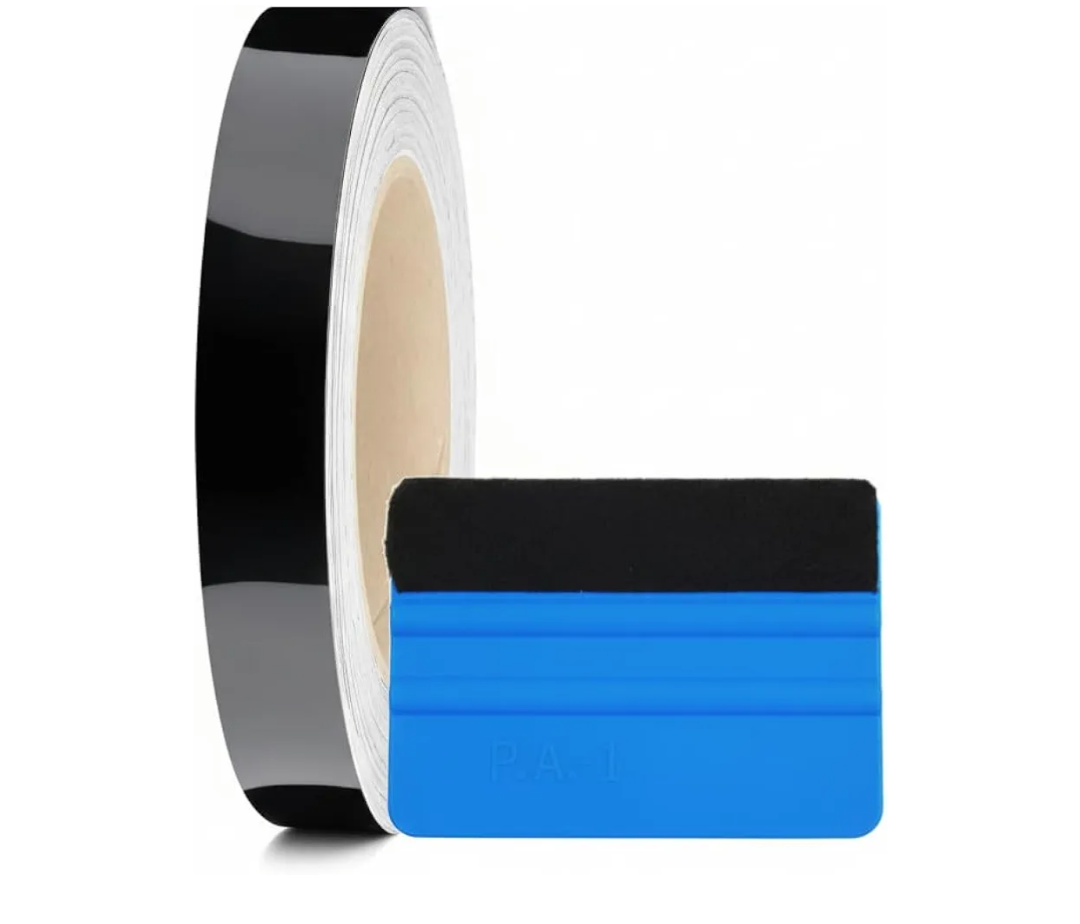 Vinyl Wrap Made with 3M 2080 Series, G12 Gloss Black - 0.5" to 8" Wide, up to 75ft Long – Air Release Technology for Chrome Delete, Car Detailing, Home and DIY Projects