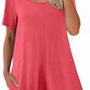 Womens Summer Casual Romper Short Sleeve Crewneck Shorts Overalls Jumpsuit with Pockets 2025 Outfits (Small, Pink)
