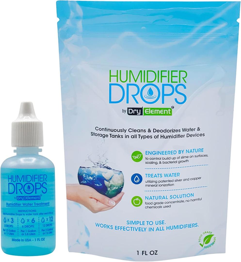 The Original Humidifier Drops - Premium Food Grade Concentrate, Slows Down Residue Accumulation on Surfaces, Minimizes Scaling - Freshens Water in All Humidifier Models, 100+ Day Supply, Made in USA